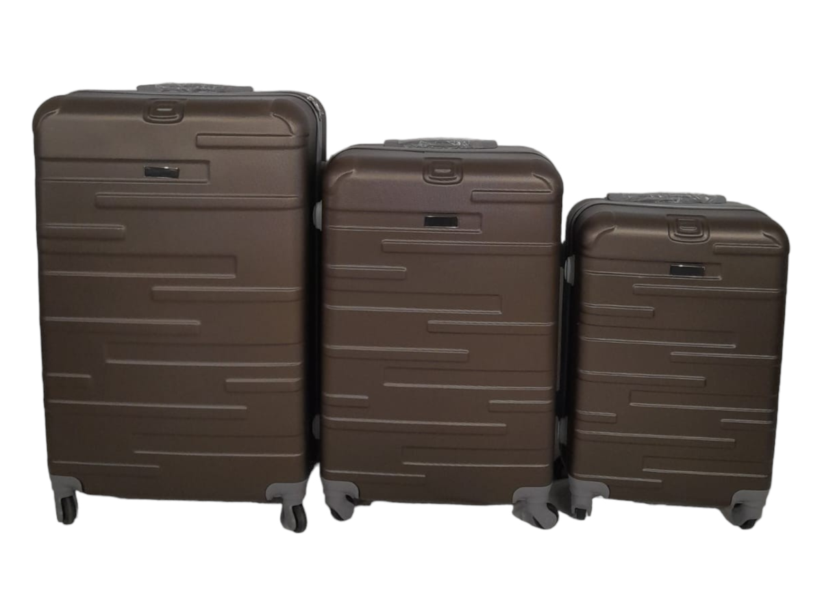 SMTE - 3 Piece Travel Luggage Suitcase Bag Set A03 - Brown