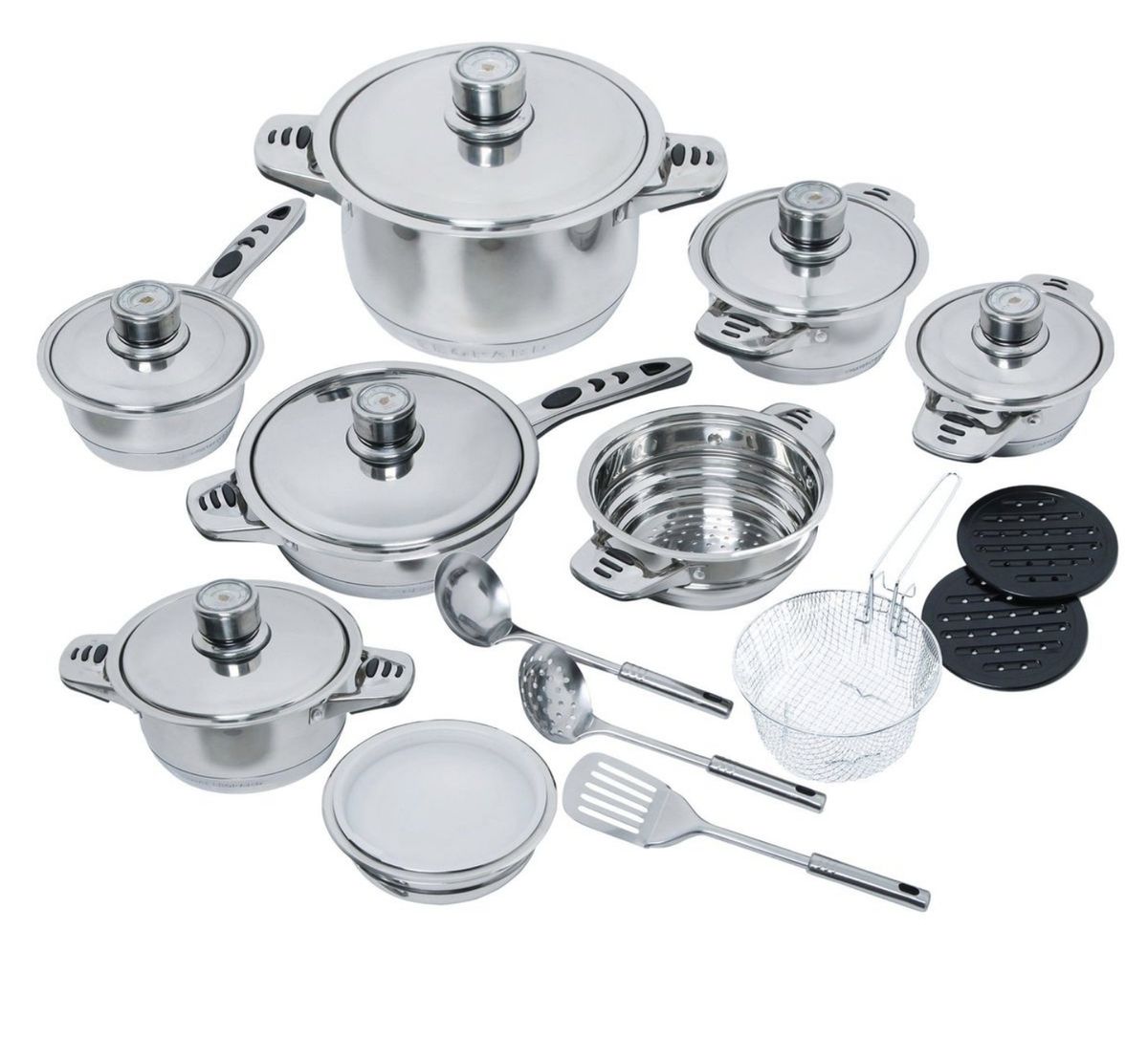 SMTE - IH Quality 22 Piece Stainless Steel Cookware Set