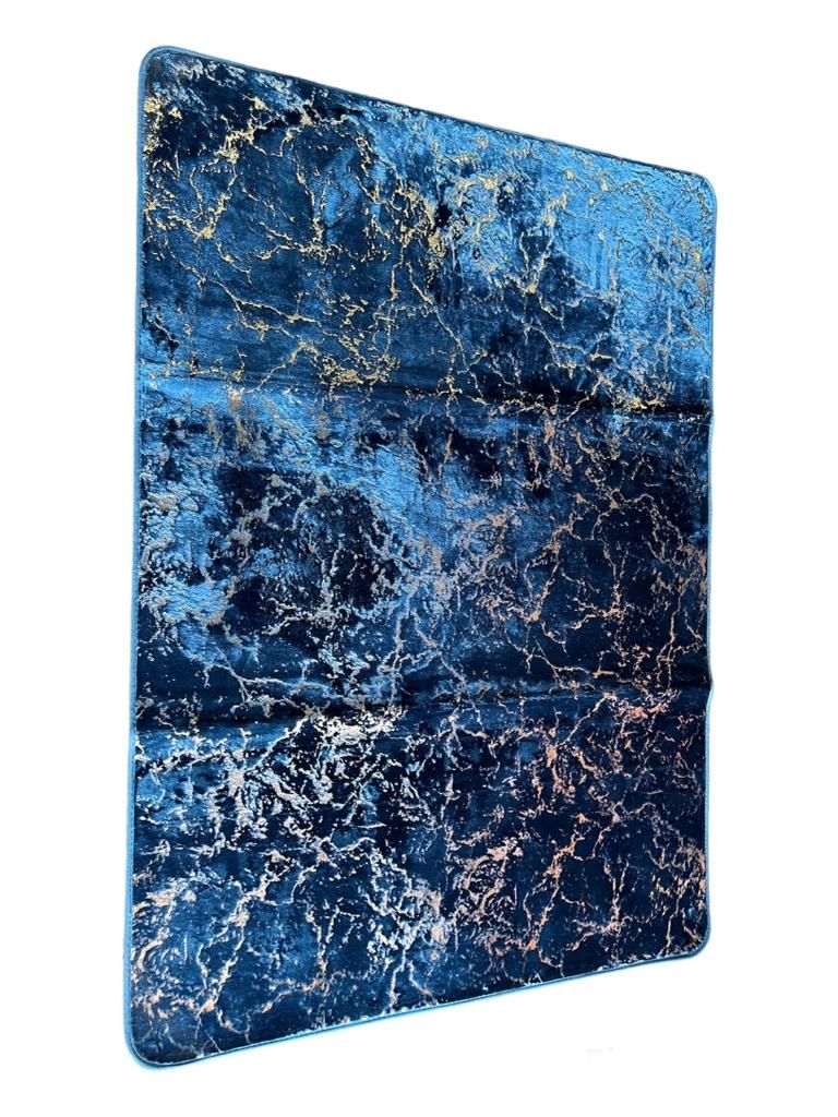 SMTE - marble Gold Rugs 120x170 - Navy Blue