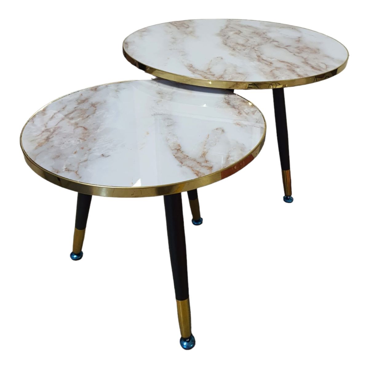 SMTE - Sastro - Quality Duo Marble Coffe Table - White