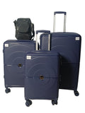 SMTE - 4Piece Hard Shell PP Luggage SetOType Design Travel SuitcasesBlue