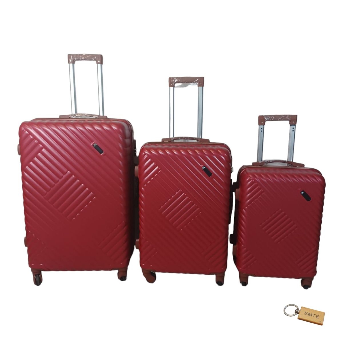 SMTE - Expert Hard Outer Shell SuitcaseQuad WheelG2 With  Bag Tag3PieceAjax Red
