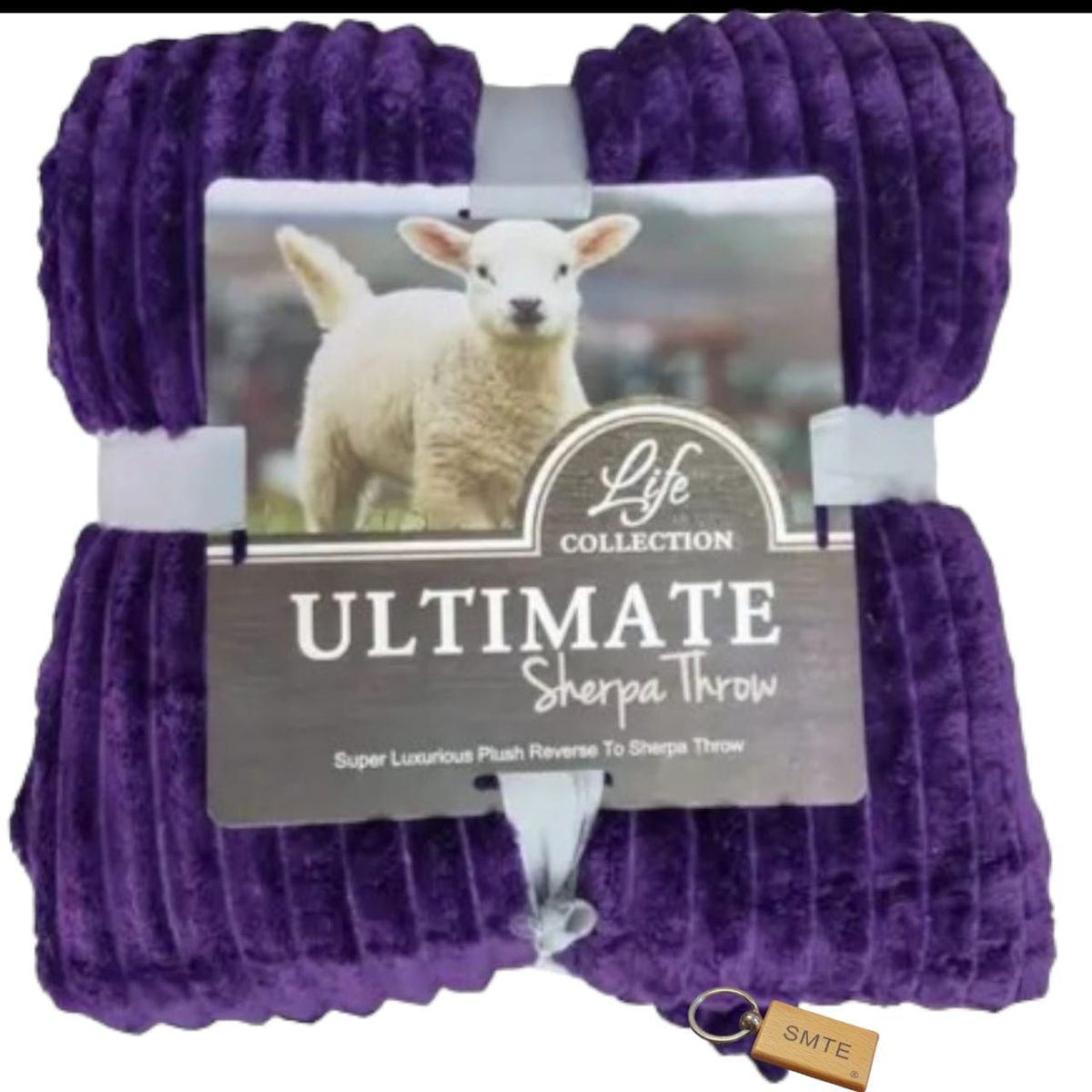 SMTE - Serpa Soft and Fluffy Fleece Blanket with KeychainQueen SizedPurple