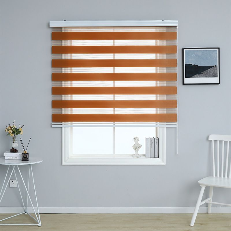 SMTE - Quality Roller Zebra Blinds Dual Layer, Day Night Blinds for Windows -Brown - 80 cm