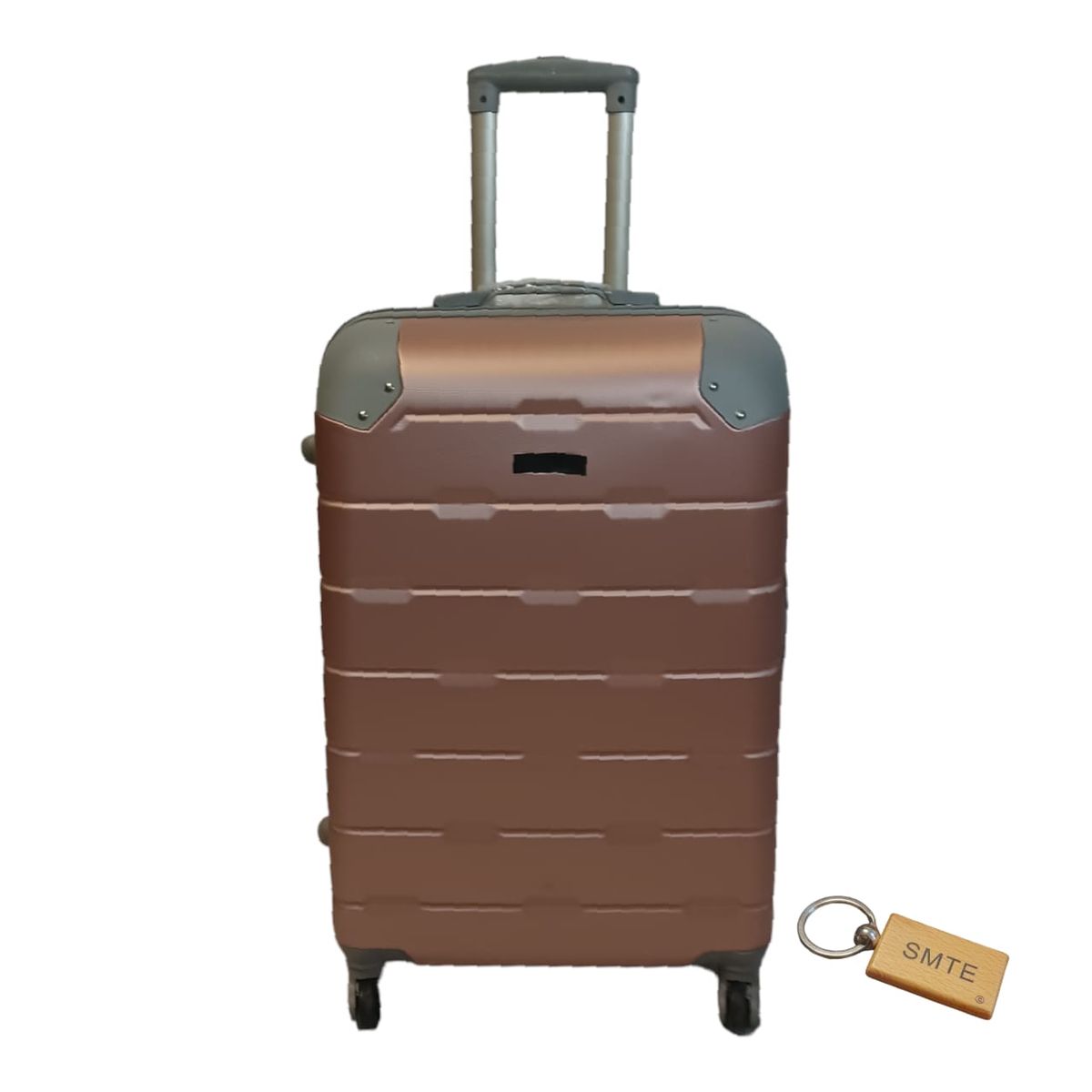 SMTE - Durable Elegance: ABS Suitcase Medium 65Cm with  Keyring1 PieceRose Gold