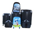 SMTE - 5Piece ABS Luggage Trolley Set with Spinner Wheels,Mickey Case & Schoolbag