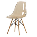 SMTE - Transparent Acrylic Modern Dining Chairs - Gold