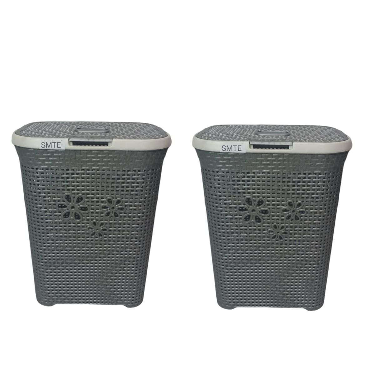 SMTE -  FreshFold Laundry BasketWhiteSet of 2Grey