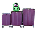 SMTE - Purple 3Piece ABS Luggage Set with Spinner Wheels with Kids Ladybug Backpack
