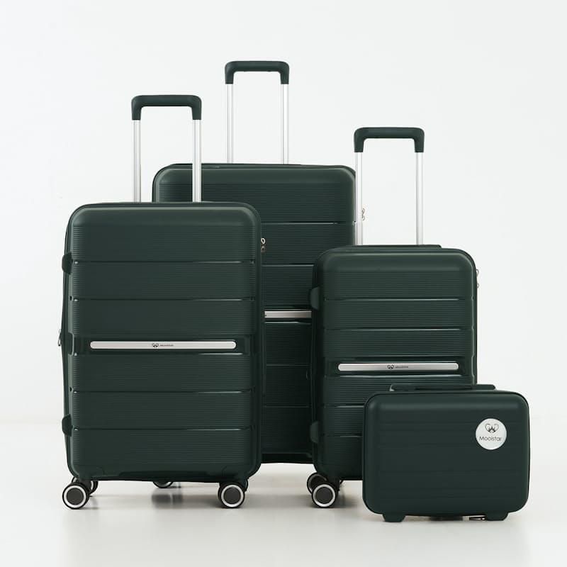 SMTE - Super Hard Shell Unbreakable Travel Luggage 4Pieces Suitcase SetGreen
