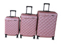 SMTE - Luxury Pink Quilted Hardshell Luggage Set3Piece with TSA Lock