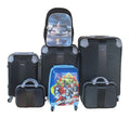 SMTE - 5Piece ABS Luggage Set with Avengers Kids Case and Military SchoolbagBlack