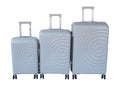 SMTE - Unbreakable Silver 3Piece PP Luggage Set with Spinner Wheels & Lock System