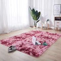 SMTE - Three 200 x 150 Tone Red Fluffy Carpet - Shaggy & Foldable Rug Red