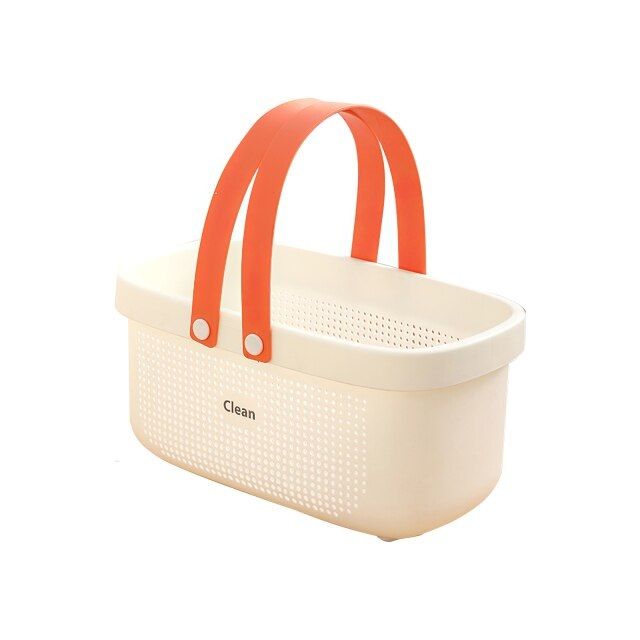 SMTE - Portable Bathroom Storage Organizer Basket with Handle Kit -White