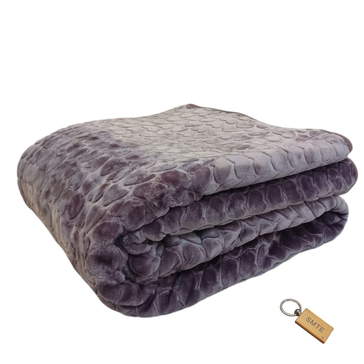 SMTE - Simple ComfortThe Plain 1 Ply Blanket and KeyringGrey