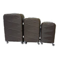 SMTE - Quad Wheel Quality Travel Ware - 3 Piece Luggage Set - S-7-W - Dark Brown