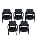 SMTE - Leather Office Chair set of 5Black