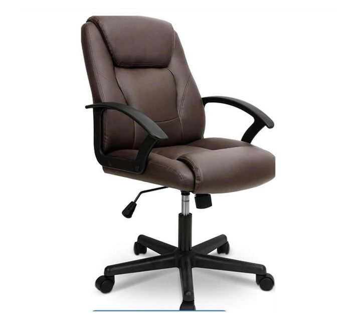 SMTE -  Ergonomic PU Leather, Modern Executive Office Chair - Brown