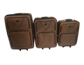 SMTE - Acesa - Quality Large Trolley 3 Piece Fabric Travel Luggage Br Suitcase Set