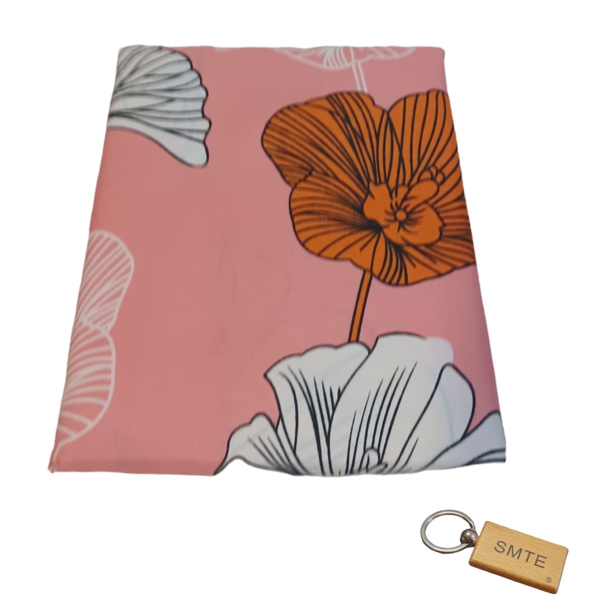 SMTE - Luxurious Microfiber Bed Sheets:150x189cm and  KeyringPeach Flower