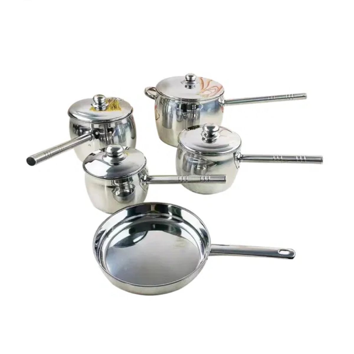 SMTE - Afrihome Silver Stainless Steel Stainless Steel Cookware Set