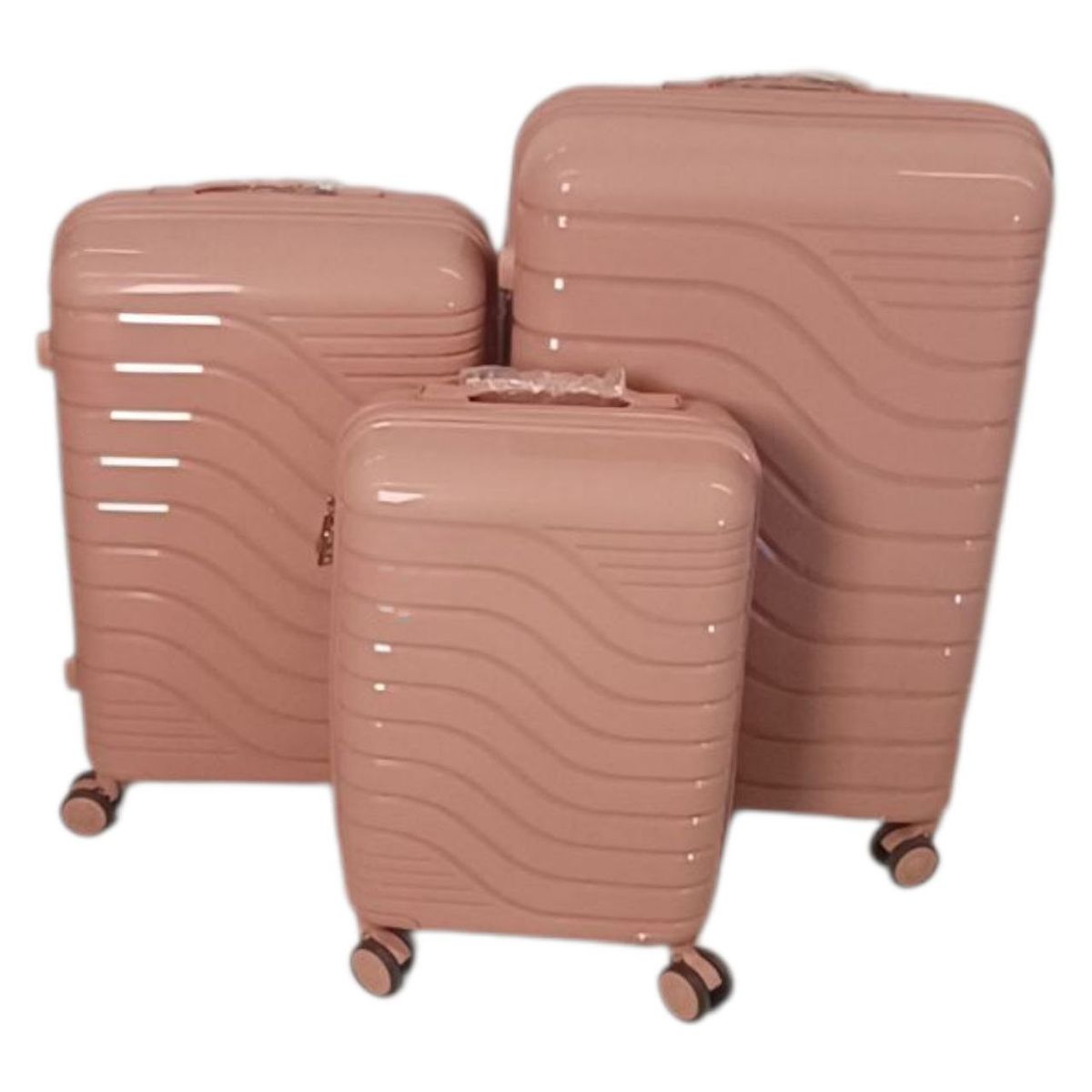 SMTE - 3Piece Polypropylene Luggage SetPink