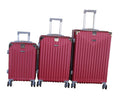 SMTE - Red 3Piece ABS Luggage Set with Spinner Wheels and Combination Lock