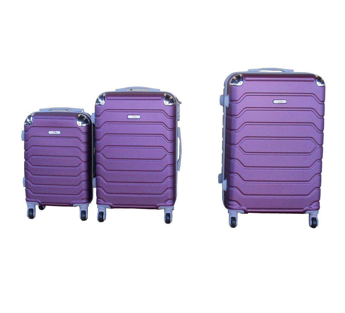 SMTE - 3 Piece Luggage Set 26" 22" 18" - Purple