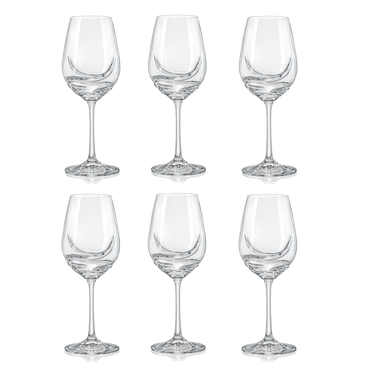 SMTE - 6 Pieces Clear Red Wine Glasses For Table Decor