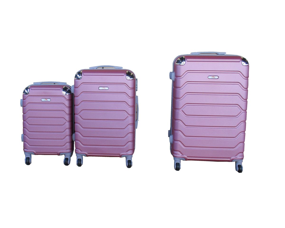 SMTE - 3 Piece Luggage Set 26" 22" 18" - Pink