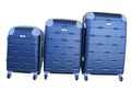 SMTE - 3 Piece Hard Outer Shell Protected Luggage Set - (A-P) - Navy