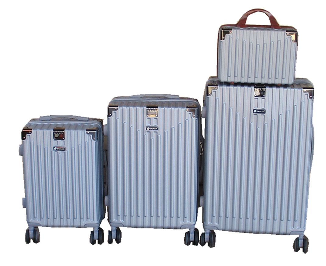 SMTE - GALAXIA HardShell Luggage Set with Spinner WheelsSilver4Piece