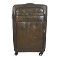 SMTE - Stylish Luggage 1PC PU Leather Travel SuitcaseChocolate Brown55 cm