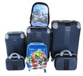 SMTE - 5Piece Family Luggage SetNavy ABS Trolleys, Avengers Kids Case &Schoolbag