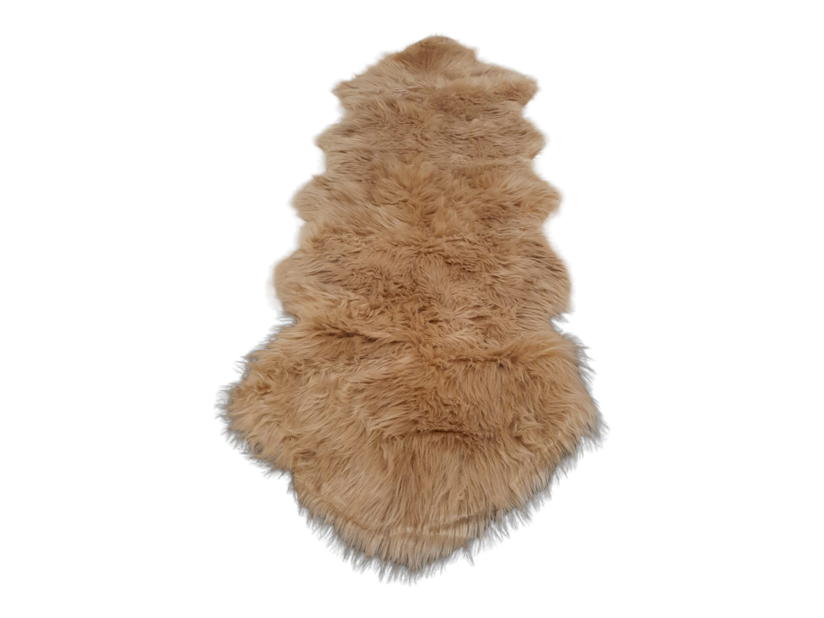 SMTE - Faux Fur Rug - 60cm x 1.8 m - Brown