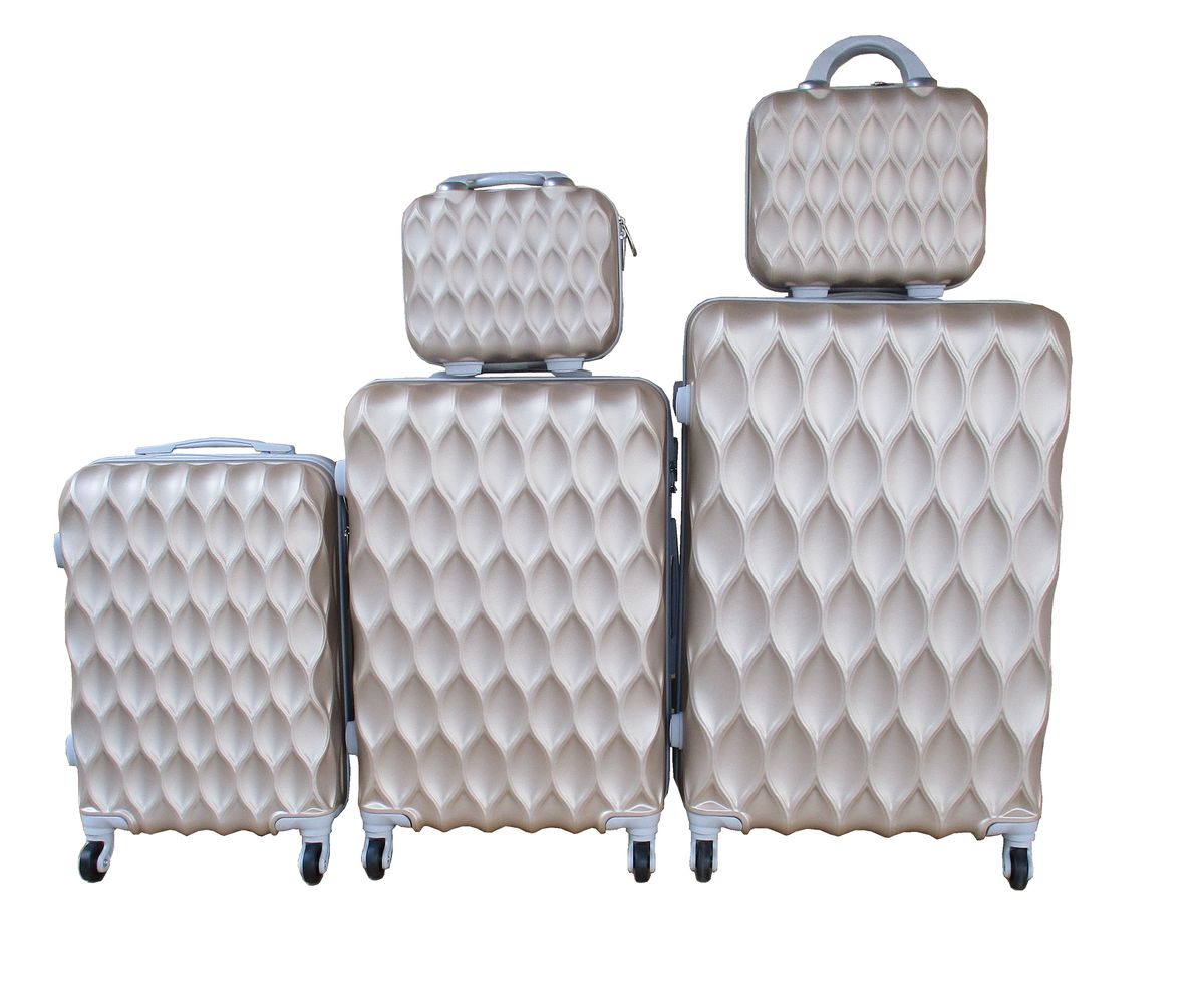 SMTE - 5-Piece Travel Trolley Luggage Set - Durable - Lightweight - Versatile Suitcases - Gold