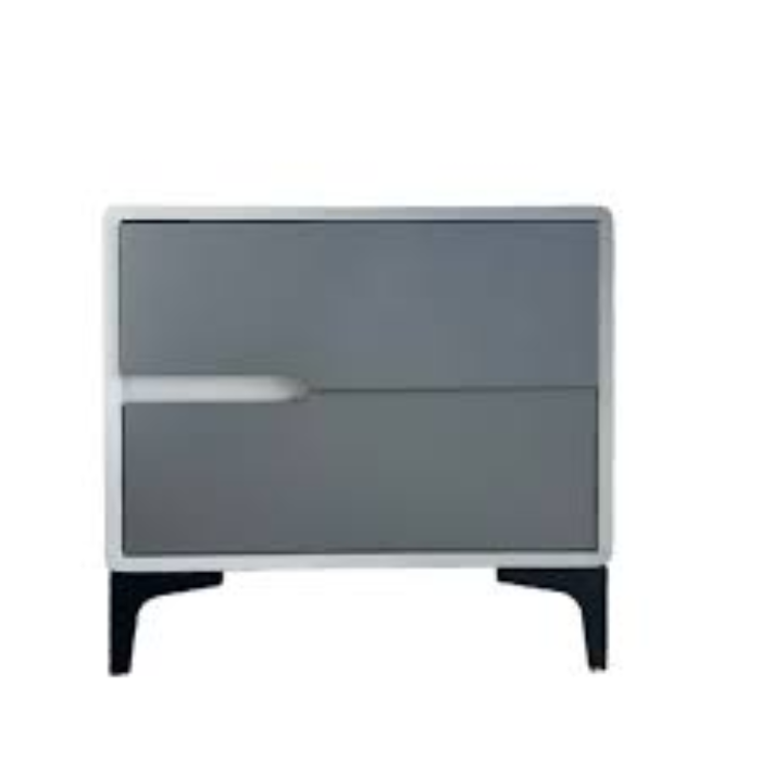 SMTE - Bedside Table Bedside Pedestal White & Gray