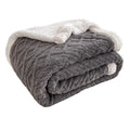 SMTE - Cuddly Fluffy Blanket Bedspread Fleece BlanketGrey