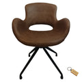 SMTE - Reather Dining Chair: Comfort for Your Dining Experience+ KeyringLight Brown