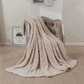 SMTE - Warm Throw Fleece Soft Blankets DoubleLight Brown