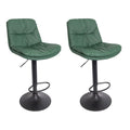 SMTE - 2 Piece Of Modern Design Soft Padded Swivel Kitchen Bar Stools With Gas Lift - Green