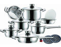 SMTE - IH- Quality 16 Piece German Designed Stainless Steel Cookware Set