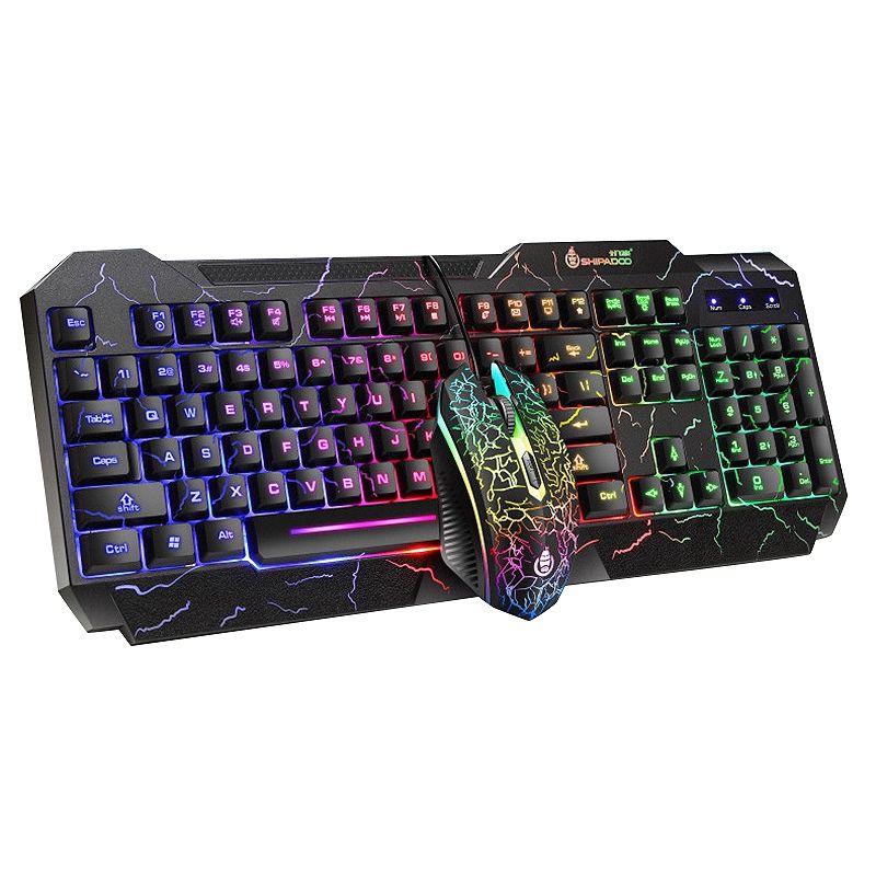 SMTE - Backlit multi colour Gaming mouse and keyboard combo
