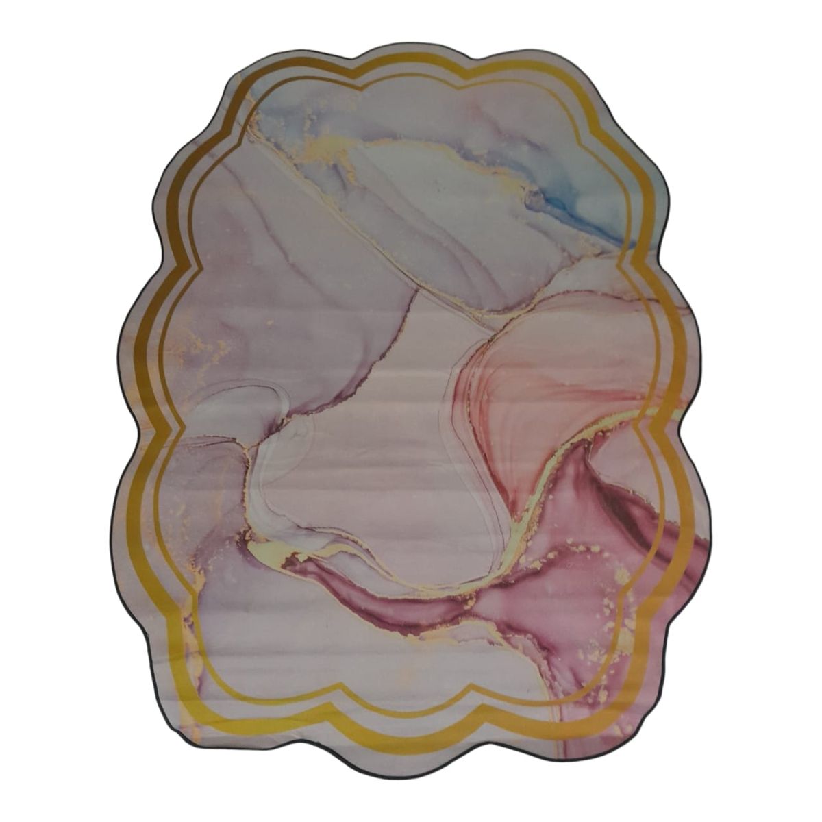 SMTE -  Quality Large 3D Printed European Style Rug - Pink & Gold - F1 - B10