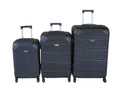 SMTE - 3Piece Black ABS Luggage SetLightweight, Durable, Spinner Wheels.