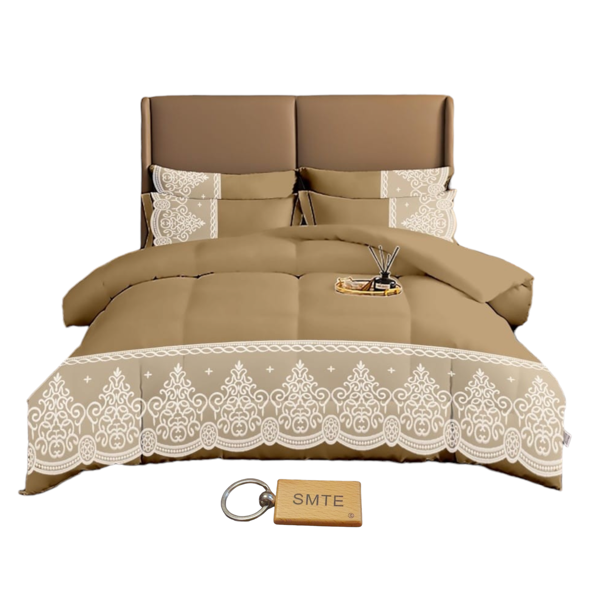 SMTE - Bedspread Set with a  KeyringDL5PC5PieceGold