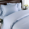 SMTE - Azaz Stylist Stripe Pattern Blue Duvet Cover& 2PC Standard Pillow case Set - King