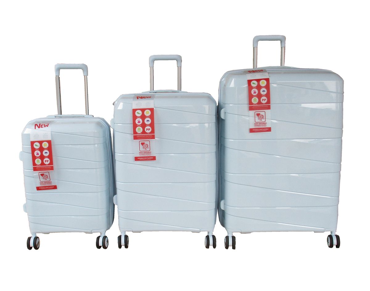 SMTE - Unbreakable Travel Luggage 3 Piece Suitcases SpinnerLight Blue