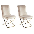 SMTE - 2x Chisisi Velvet Dining Chair With Ring